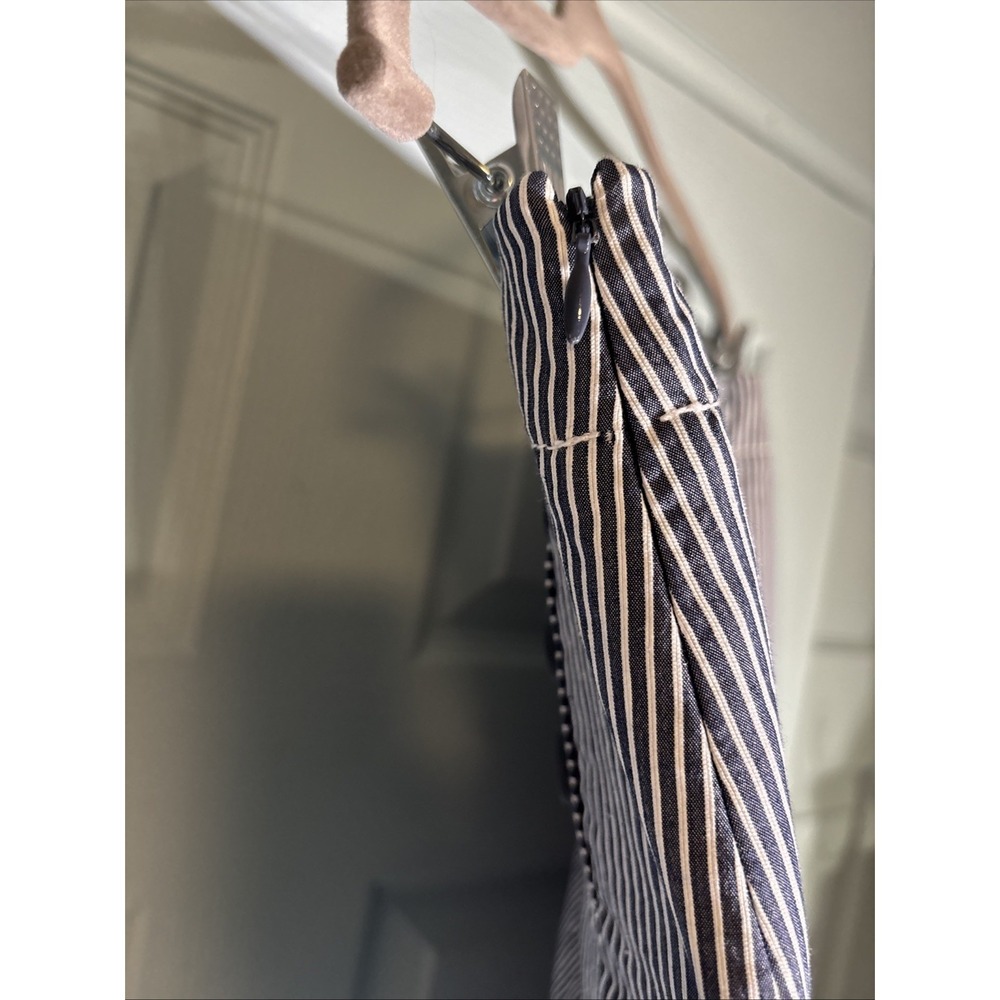 Talbots womens skirt blue and white stripe buttons in front lined. Sz 4 Petite - Picture 7 of 13